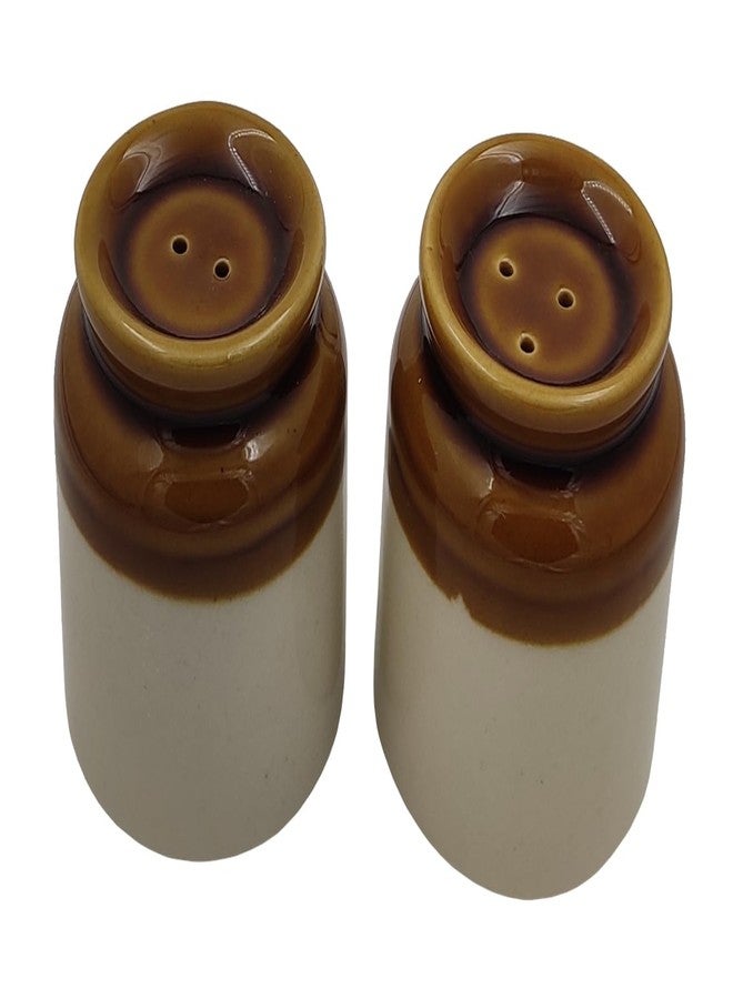 Purpledip Ceramic Salt & Pepper Spice Shakers: Vintage Indian Barni Martbaan Container Design Dining Table Decor (12367C) - Image 1