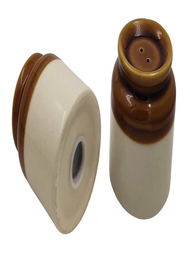 Purpledip Ceramic Salt & Pepper Spice Shakers: Vintage Indian Barni Martbaan Container Design Dining Table Decor (12367C) - Image 4