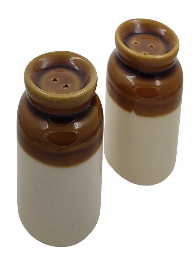 Purpledip Ceramic Salt & Pepper Spice Shakers: Vintage Indian Barni Martbaan Container Design Dining Table Decor (12367C) - Image 2