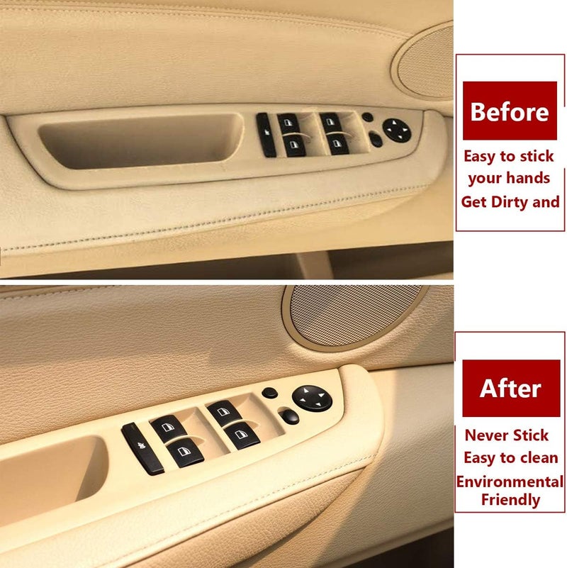 TTCR-II Door Handle Driver Seat Window Switch Panel Cover Trim for BMW X5 X6 (Beige, Driver Side) - Image 3