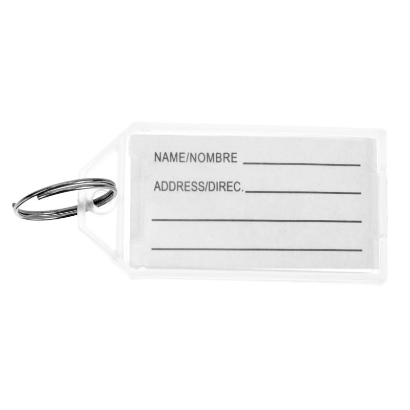 30 White Plastic Key Tags With Flipping Lid And Split Rings For Luggage Office Use - Image 2