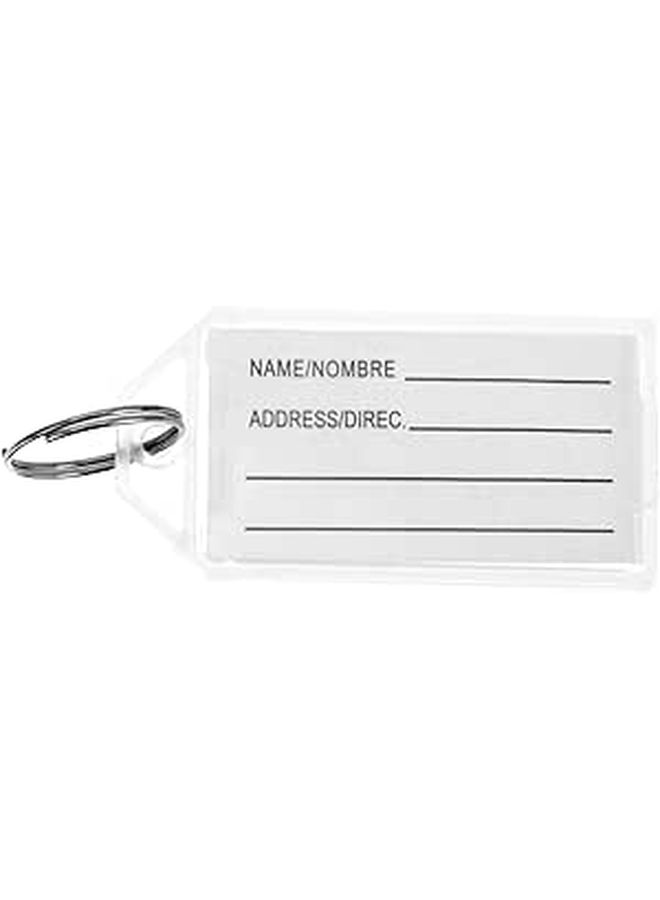 30 White Plastic Key Tags With Flipping Lid And Split Rings For Luggage Office Use - Image 1
