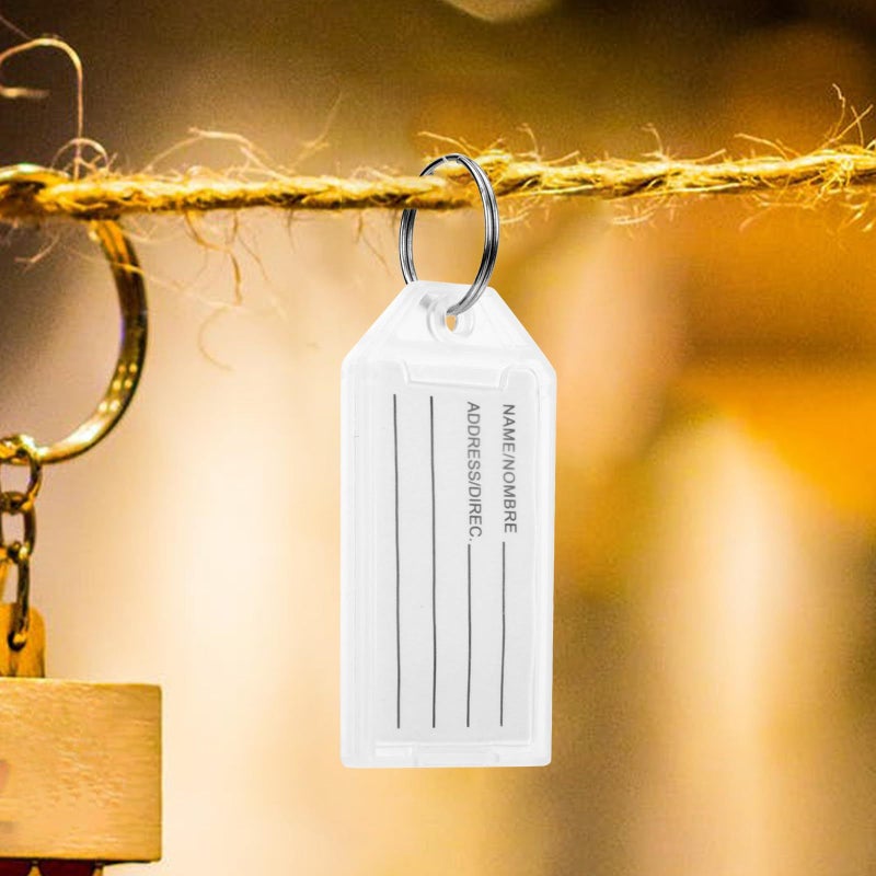 30 White Plastic Key Tags With Flipping Lid And Split Rings For Luggage Office Use - Image 5