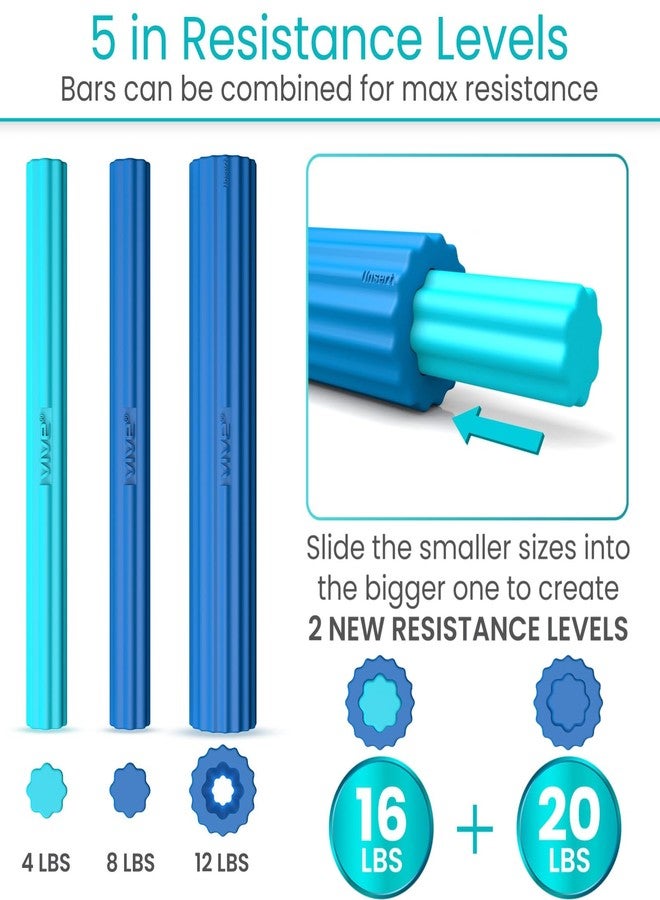 Vive Flex Therapy Bars (3 Pack) - Twist Resistance Hand Grip Strength Trainer for Injury Recovery, Tennis Elbow, Golfers, Tendonitis Pain - Weighted Strengthening Multi Pack - Image 4