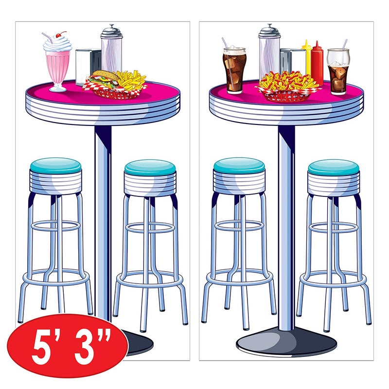 Beistle Soda Shop Tables & Stools Props Party Accessory (1 count) (2/Pkg) - Image 2