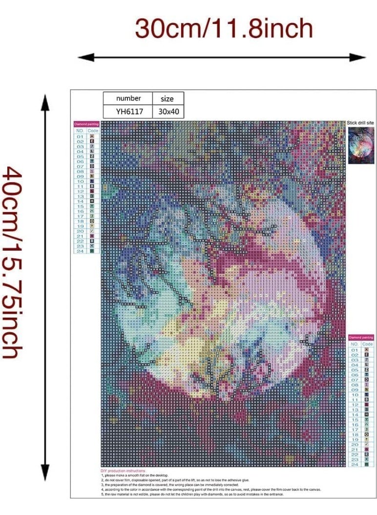 5D Diamond Painting Art Kits, for Adults Kids Beginner, Moon Night Picture Arts Craft Paint, Moon Diamond with Full Round Drill, for Gift Home Wall Art Decor 11.8x15.75 inch (YH6117) - Image 4