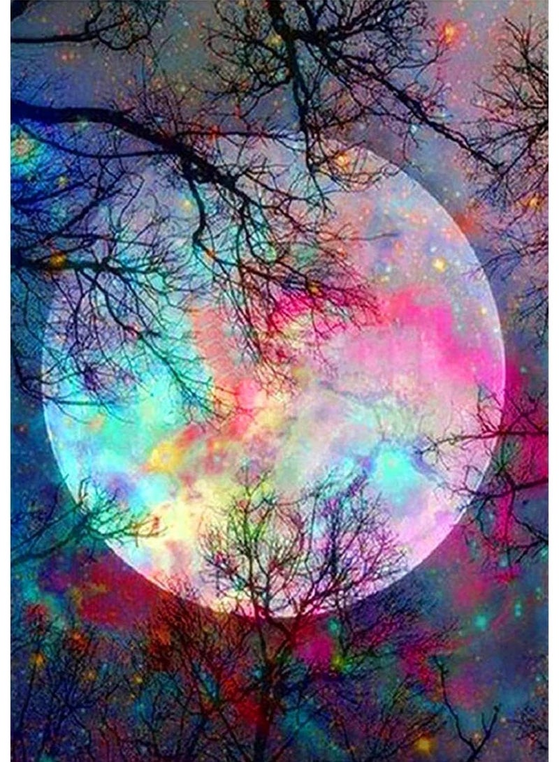 5D Diamond Painting Art Kits, for Adults Kids Beginner, Moon Night Picture Arts Craft Paint, Moon Diamond with Full Round Drill, for Gift Home Wall Art Decor 11.8x15.75 inch (YH6117) - Image 1