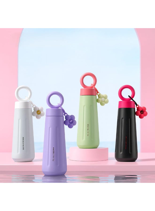 مج حراري ستانلس ستيل للسفر بمقبض مريح - كوب حافظ للحرارة والبرودة بجدار مزدوج - غطاء محكم الغلق مانع للتسرب - لون أبيض ناصع وأنيق. - Image 4