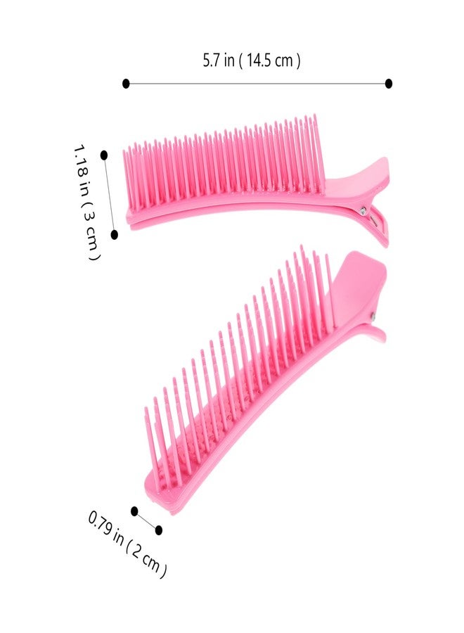 Kallory Salon Hair Clips 2 Pack Multi Function Sectioning Hairdressing Clips for Cutting Coloring Styling with Comb 5.7 Inch Portable Lightweight - Image 2