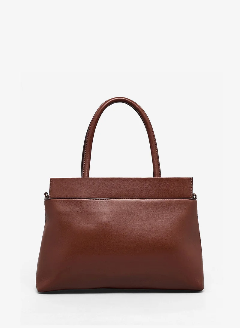 R&B Solid Twist-Lock Satchel Bag