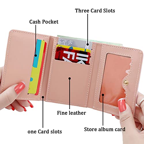 PALAY® Women's Wallet Ladies Purse PU Leather Short Small Wallet for Women with Multiple Card Slots and Card Holders, Pink - Image 4