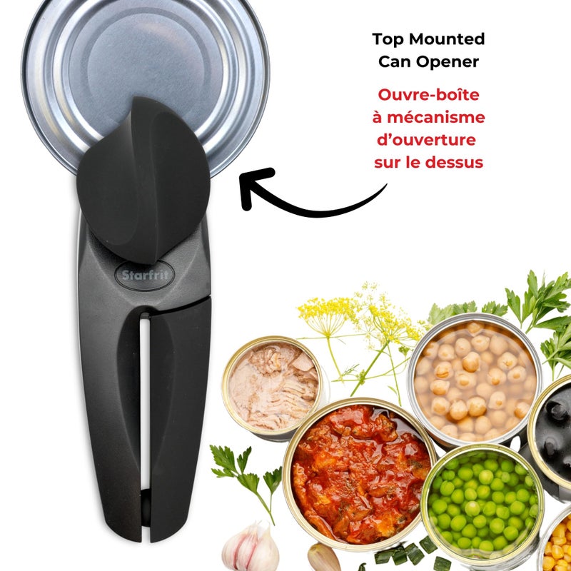 Starfrit MightiCan Can Opener - Safe - Holds Lid and Leaves No Sharp Edges on Lid - 3 year warranty - Comfort Grip - Heavy Duty Non-Slip Knob - 2025 Model - Image 4