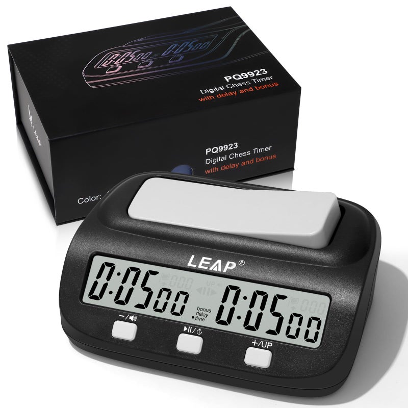 LEAP Chess Clock Digital Chess Timer Professional Chess Clock Timer with Time Bonus and Delay Features Great for Chess IGo Upgraded Model - Image 2