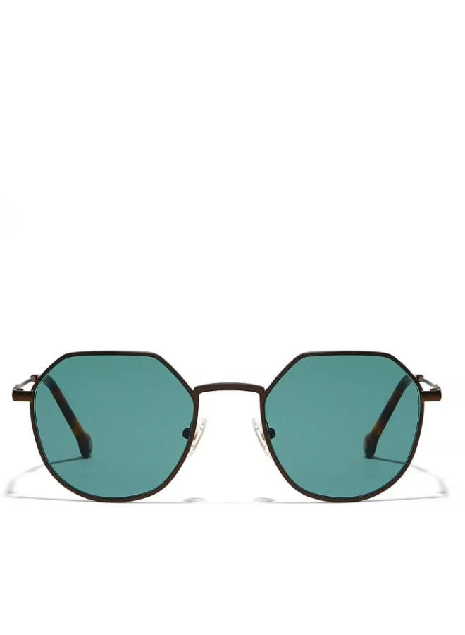 30Sundays TURN UP Men Green Sunglasses - Frame Material: Metal - Lens Color: Green - Frame Color: Brown - Full Rim