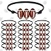 Yinder 20 Pcs Football Beads Bracelets Bulk Football Party Favors Sport Theme Charm Bracelets Adjustable Braided Gifts Sports for Fan Women Adults Birthday Party Supplies - Image 2
