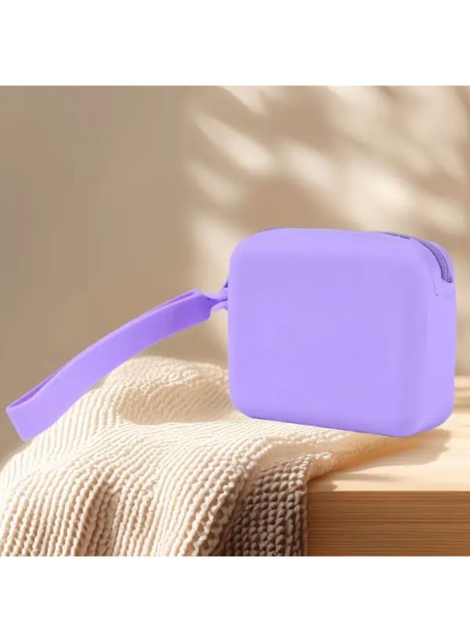 4 Pack Mixed Color Square Silicone Makeup Bags Multifunctional Storage Pouch With Card Slots - Image 5