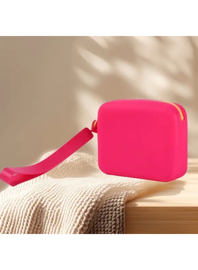 4 Pack Mixed Color Square Silicone Makeup Bags Multifunctional Storage Pouch With Card Slots - Image 3