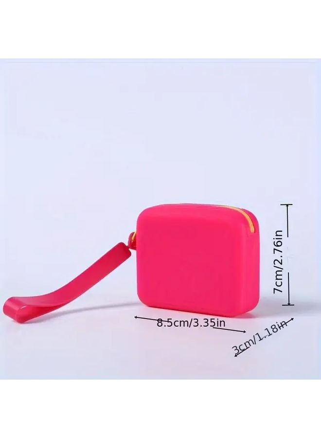 4 Pack Mixed Color Square Silicone Makeup Bags Multifunctional Storage Pouch With Card Slots - Image 2