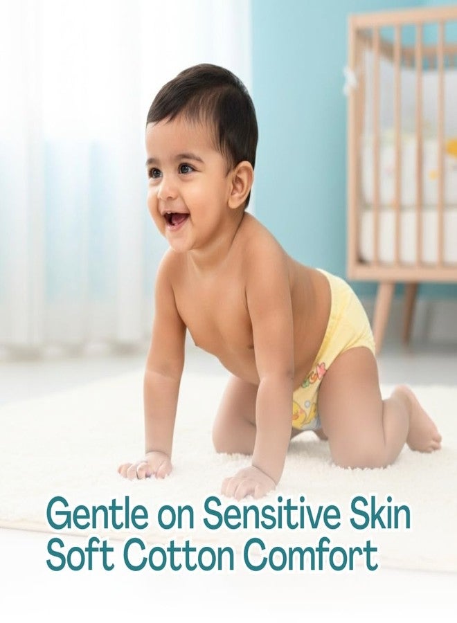 أو بيبي سراويل تدريب الأطفال القابلة لإعادة الاستخدام من قماش الموسلين من أوبابي - سراويل تدريب ناعمة للأطفال الصغار مصنوعة من قطن الموسلين - تصميم يسمح بمرور الهواء وعالي الامتصاص (مقاسات: 6 أشهر، 12 شهرًا، 10 بوصات) لون أبيض كريمي - Image 2