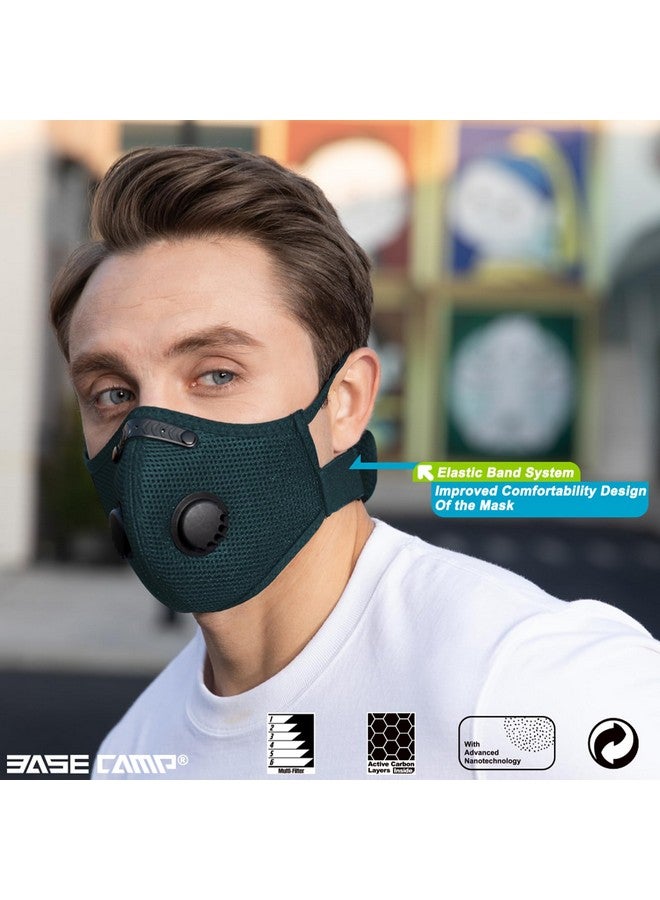 BASE CAMP Upgrade M Plus Dust Mask, Reusable Respirator with 99.9% Effective Carbon Filters for Woodworking, Breathable Face mask Against Dust for Construction, Landscaping, Sanding, Painting - Image 1