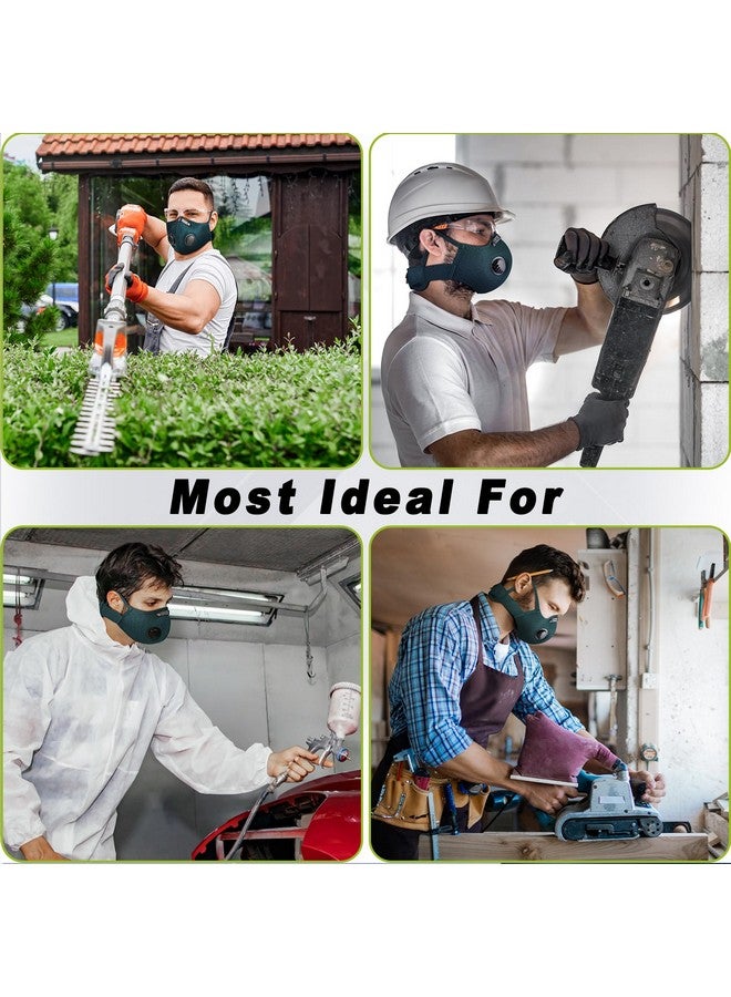 BASE CAMP Upgrade M Plus Dust Mask, Reusable Respirator with 99.9% Effective Carbon Filters for Woodworking, Breathable Face mask Against Dust for Construction, Landscaping, Sanding, Painting - Image 4