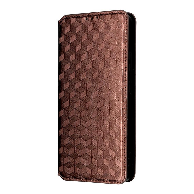 erorex For Oukitel C59 / C59 Pro Cubic Grid Texture Flip Leather Phone Case(Brown) - Image 2