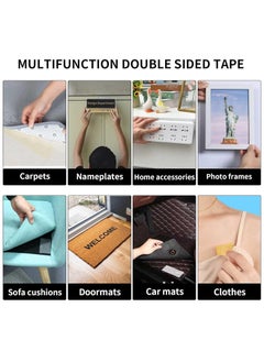 SYOSI Double Sided Fabric Tape Heavy Duty, Double Stick Carpet Tape, Fabric Tape Multifunctional Double-Sided 1inch/2inchx33FT(10m) High Stickness Strong 2 Sided Tape 2 Rolls  - Image 3