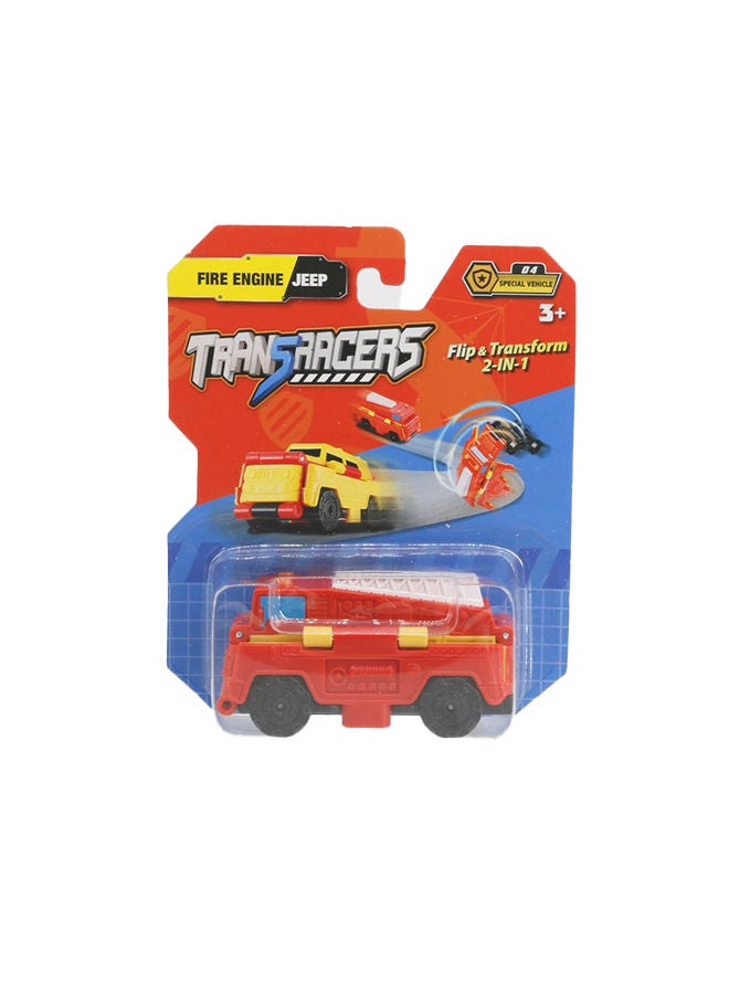 Transracers 2-In-1 Trnsrcrs - Spl Vhcl - Fire Engine & Jeep – Toy Vehicle for Kids Ages 3+ - Image 1