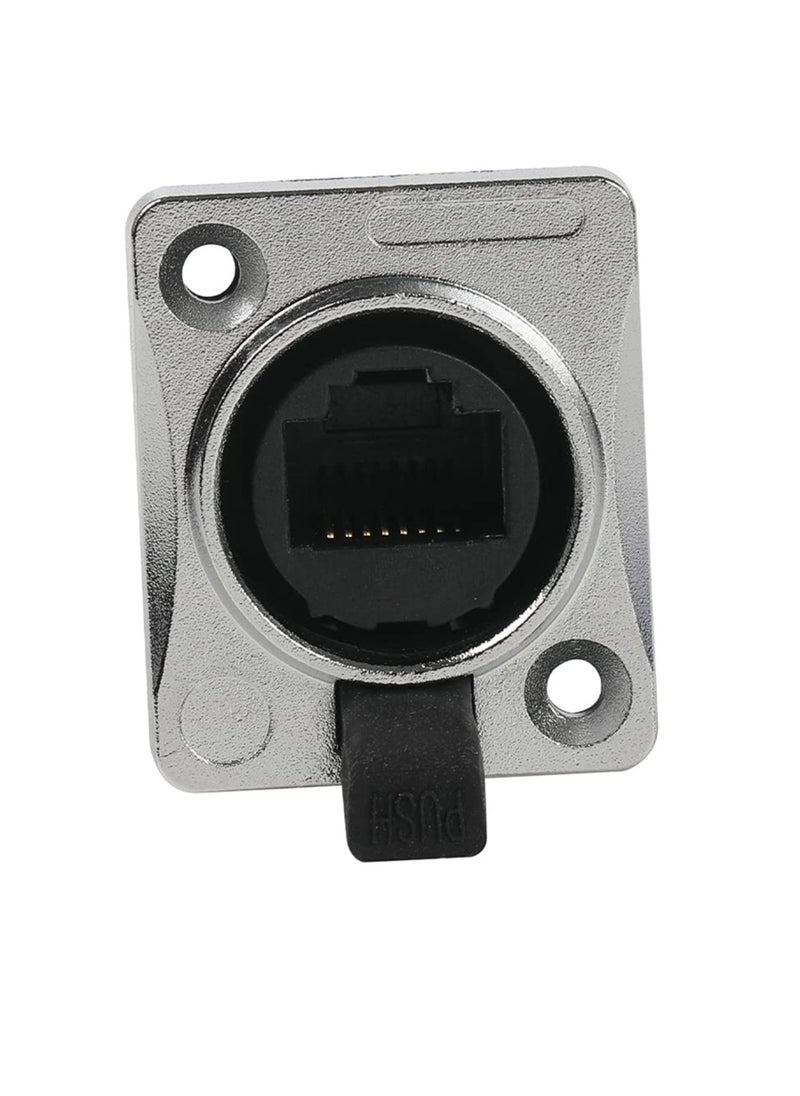Generic - RJ45 Waterproof Connector Panel Mount IP65 PCB Signal Cat5/5e/6 8P8C Ethernet LAN Cable Double Head Coupler Adapter with Dust Cap 90 Degree Vertical Pack of Five - Image 1