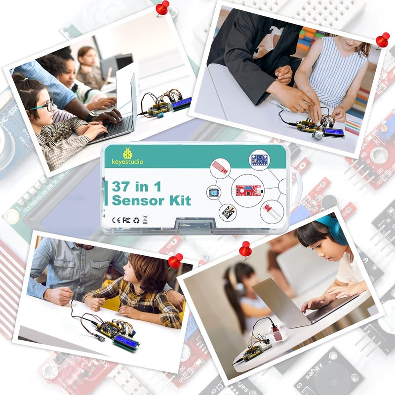 كي إستديو KEYESTUDIO 37 في 1 مجموعة وحدات الاستشعار، متوافقة مع Arduino UN0 R3 Mega و Raspberry Pi 4، مجموعة بدء التشغيل الإلكترونية مناسبة للمبتدئين - Image 4