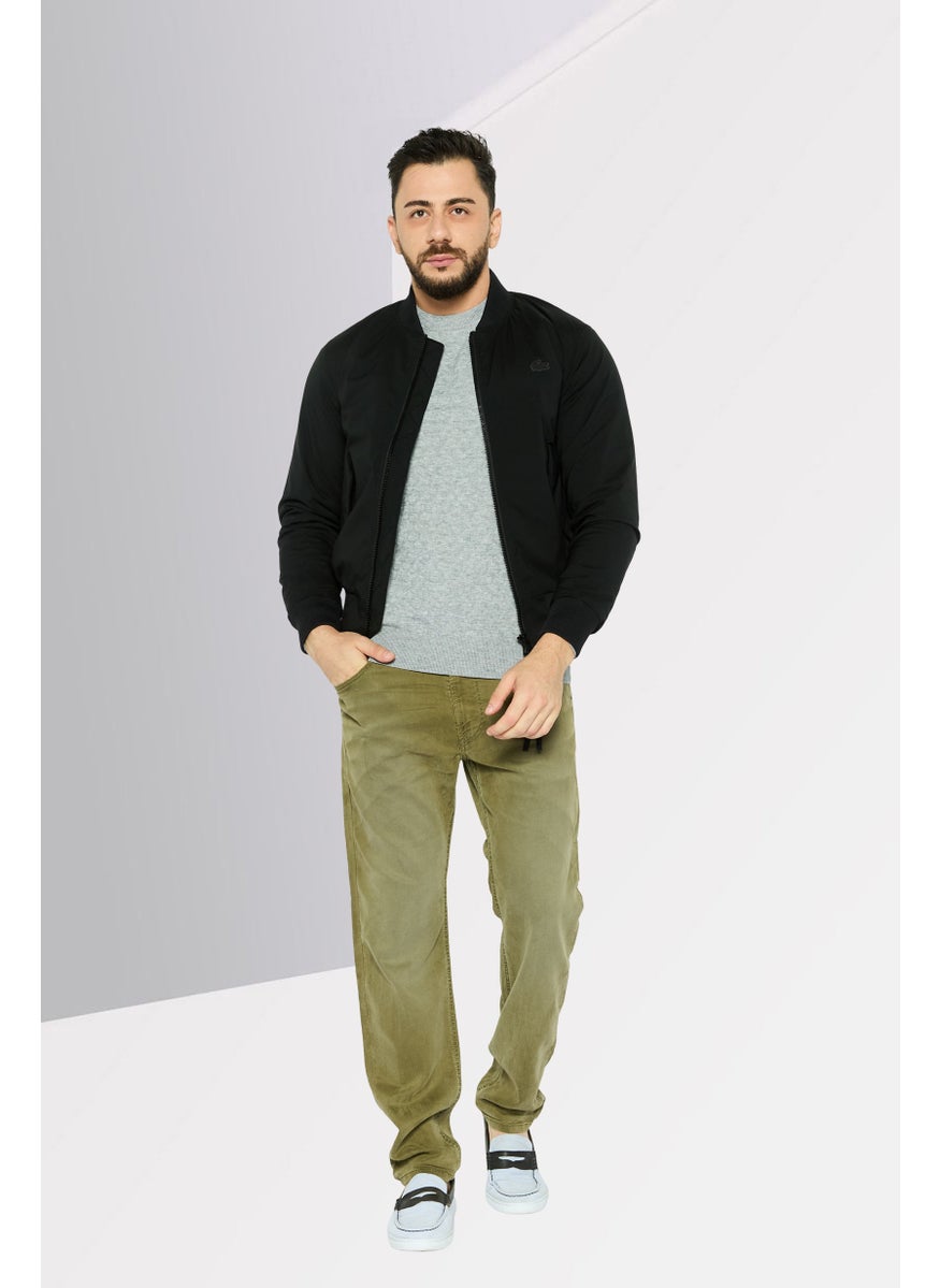 LACOSTE Men Brand Logo Bomber Jacket, Black  - Image 2