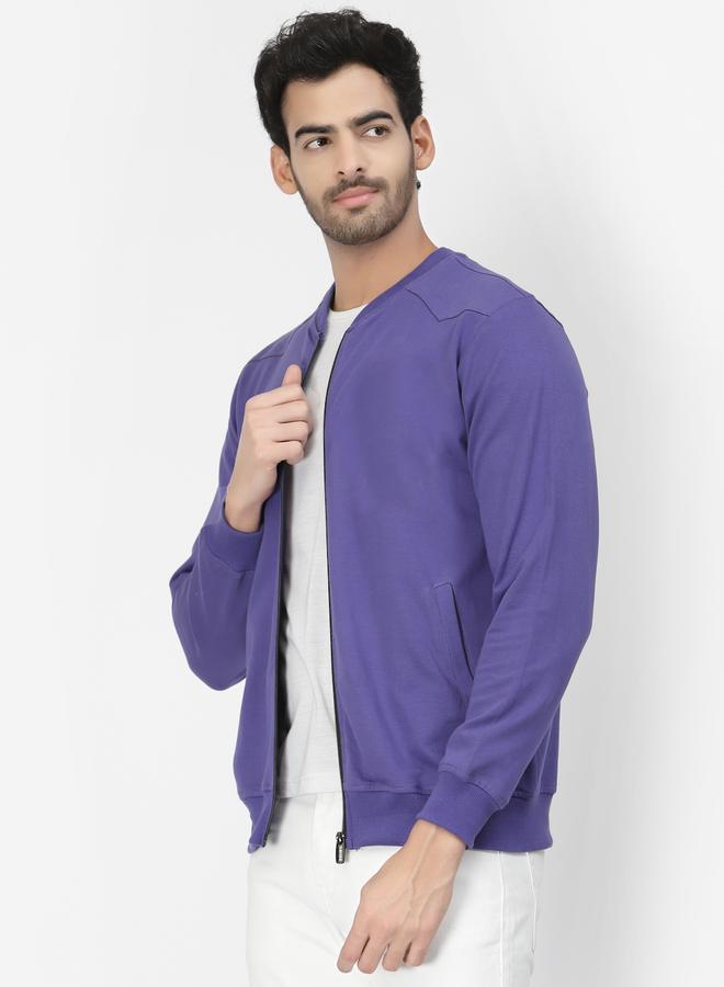 PAUSE Men Purple Regular Fit Zip-Up Jacket - Image 4