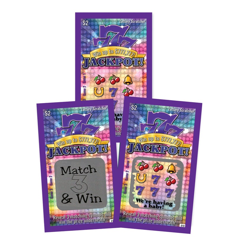 My Scratch Offs 5 Cards Adult Scratch Off Lotto Fake Triple 7s Jackpot Lottery Tickets for Pregnancy Announcement - Image 3