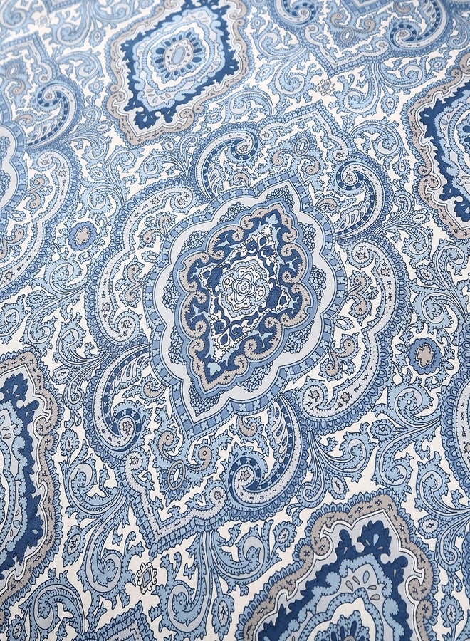 سيتي سين طقم غطاء لحاف بتصميم مشهد المدينة - مقاس كينج، طقم مفروشات قطنية قابلة للعكس مع أغطية وسائد متناسقة، طقم مفروشات فاخر (أزرق ميلانو، مقاس كينج) - Image 5