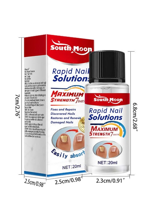Rapid Nail Care Liquid - Fungal Nail Treatment For Toe Nail And Fingernails For Thick/Broken/Discolored Nails - Renews Damaged Cracked Ingrown Toenail