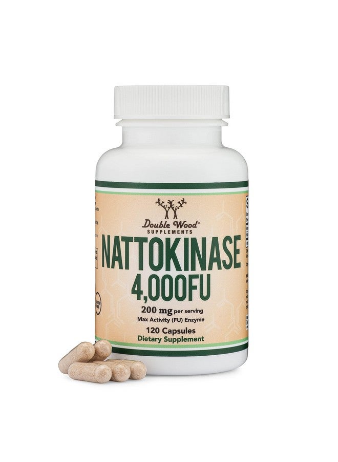 Double Wood Supplements Nattokinase Supplement 4,000 FU Servings, 120 Capsules (Derived from Japanese Natto) Systemic Enzymes for Cardiovascular and Circulatory Support by Double Wood - Image 1