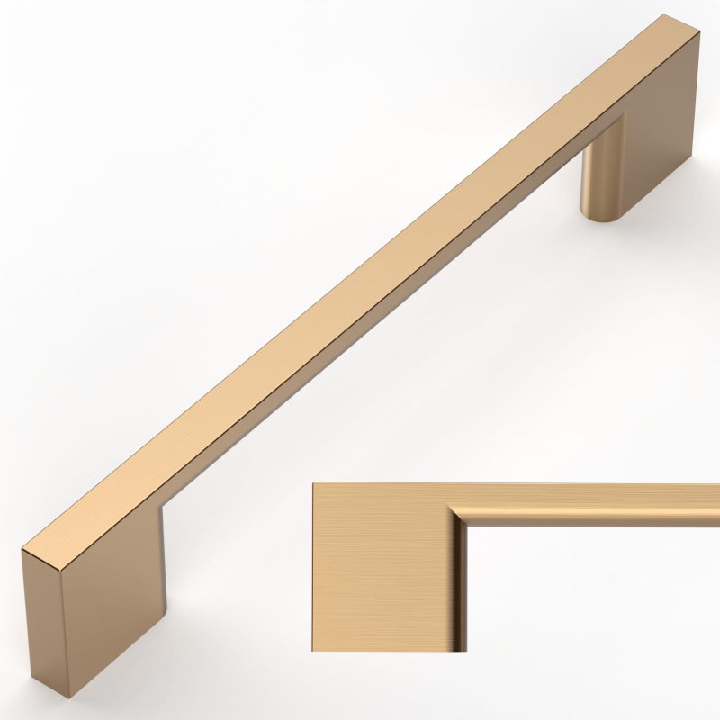 Amerdeco 10 Pack Champagne Bronze Cabinet Pulls 5 Inch(128MM) Hole Centers Kitchen Cabinet Handles Cabinet Hardware Kitchen Handles for Cabinets Cupboard Handles Drawer Pulls ZH0060 - Image 1