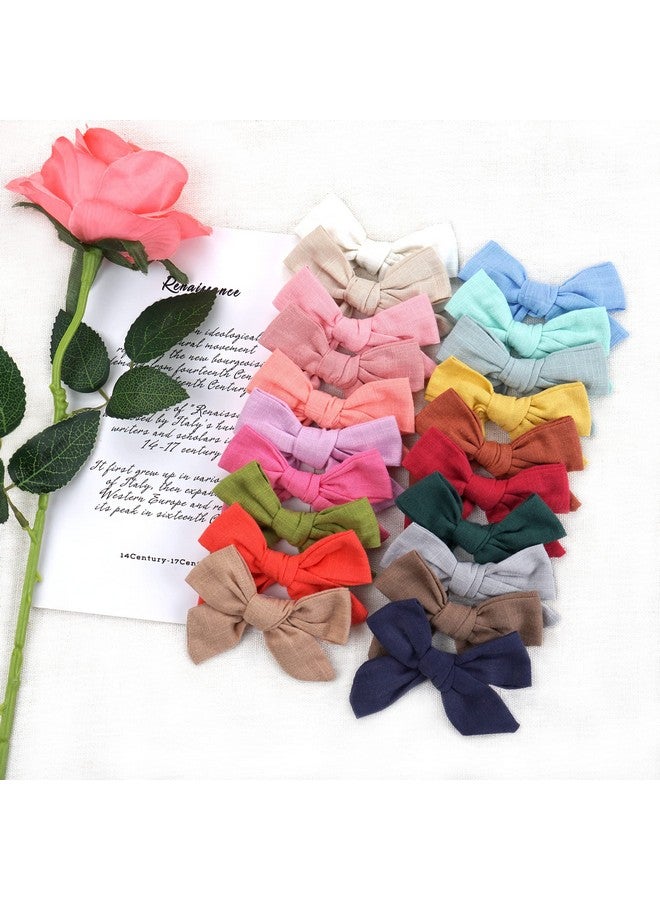 CELLOT 40 Pieces Girls Hair Bows Linen Fabric Bows Alligator Clips Hair Accessories For Little Girls Toddlers Kids And Teens - Image 5