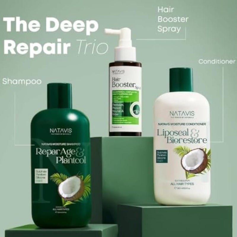 Natavis Moisture Shampoo 300 ML | Sulfate, Silicon and Paraben-FREE | Infused with Reparage and Plantcol | formula leaves hair glossy, soft, and frizz-free. - Image 4