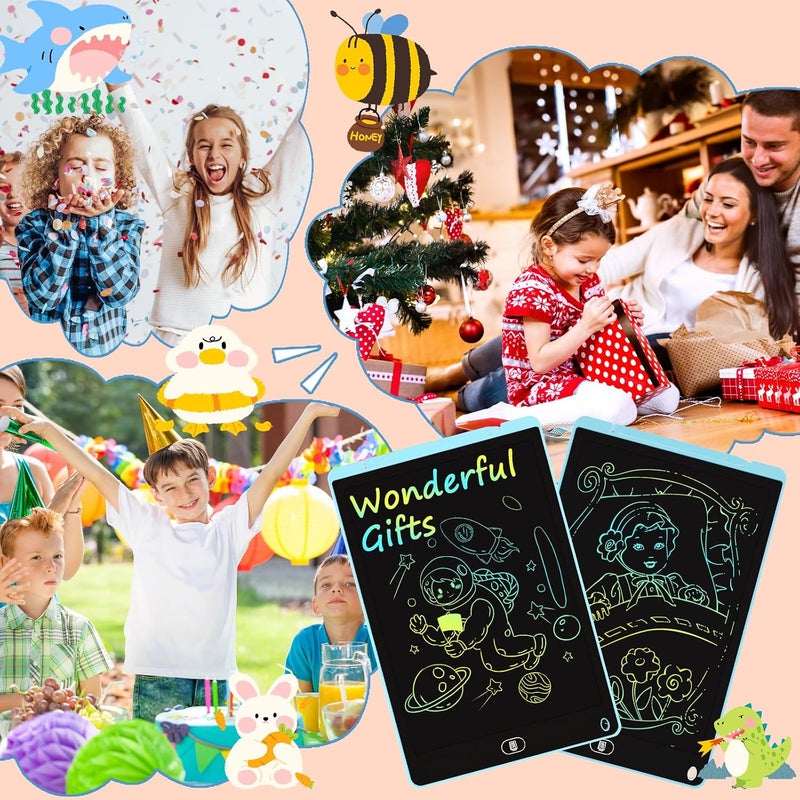 LCD Writing Board, 12 inch 2pcs Colorful Doodle Board, Magic Kids Drawing Board, Erasable Reusable Electronic Drawing Pad, Gifts for Girls Boys - Image 2