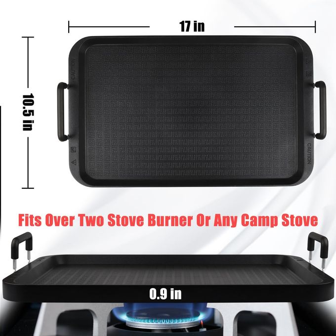 CukAid Flat Top Griddle for Stovetop,Camping Griddle/Cookware, Flat Top Grill,Non-Stick Griddle Grill Pan, Stove Top Grille,Aluminum Material, Dishwasher Safe - Image 2