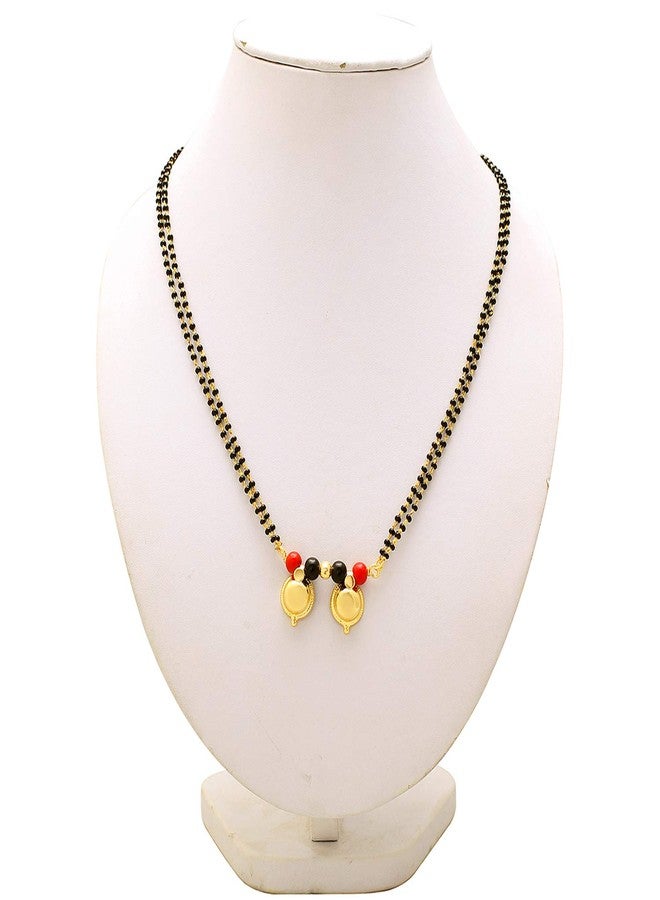 Superstore18 Gold plated Dual Wati, Red and black bead studded, Ethnic Traditional Mangalsutra Necklace jewellery for women (SST1291MSSV) - Image 3