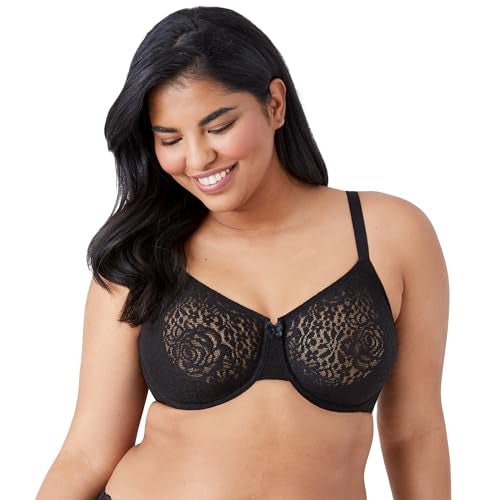 Wacoal Women's Halo Lace Unlined Convertible Underwire Bra, Black, 38DD - Image 1