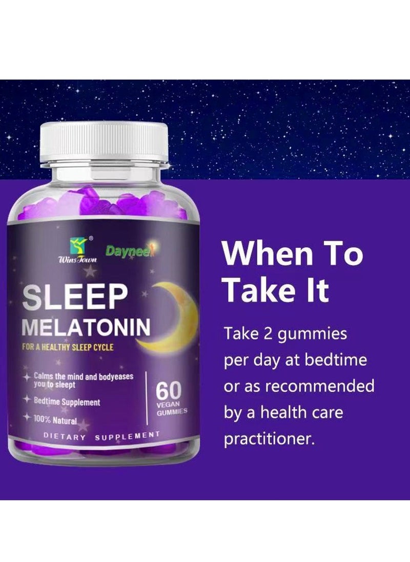 Daynee - Melatonin Fast Dissolve 60 VEGAN  GUMMIES Nighttime Sleep Aid Natural Berry Flavor Vegan Non-GMO Gluten-Free - Image 1