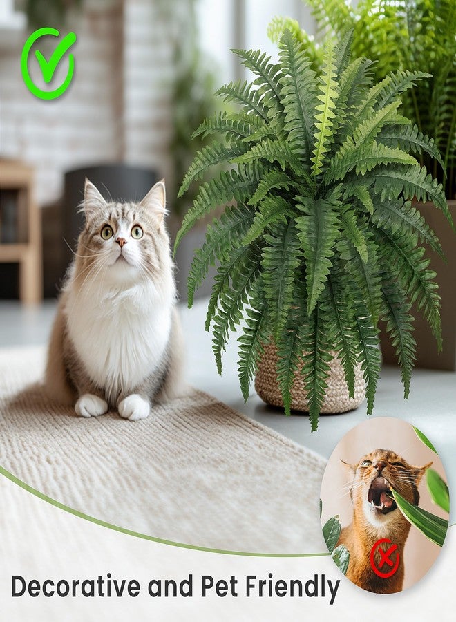 FOREST PRINCE 35" Fake Ferns Artificial Plants Large Hanging Plants, 2 Bundles of Artificial Ferns with 39 Fronds for Outdoors Home Decor - Image 4