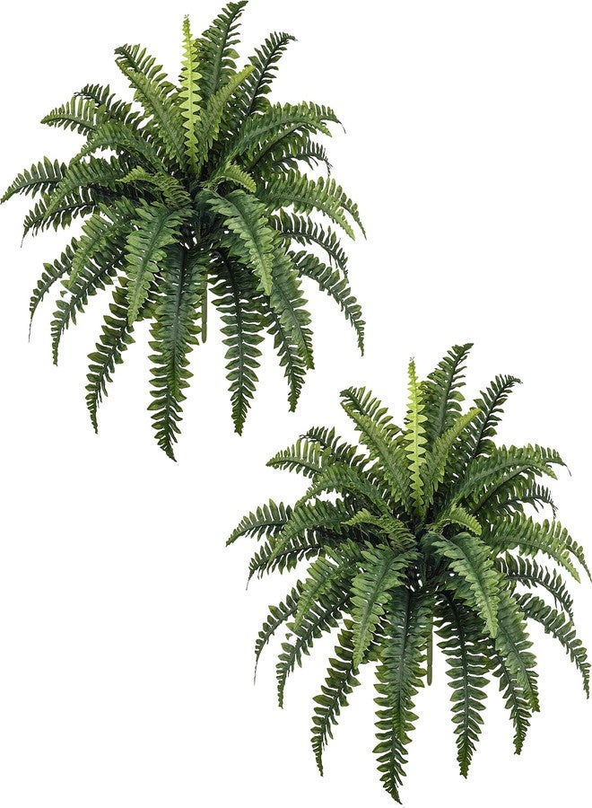 FOREST PRINCE 35" Fake Ferns Artificial Plants Large Hanging Plants, 2 Bundles of Artificial Ferns with 39 Fronds for Outdoors Home Decor - Image 1
