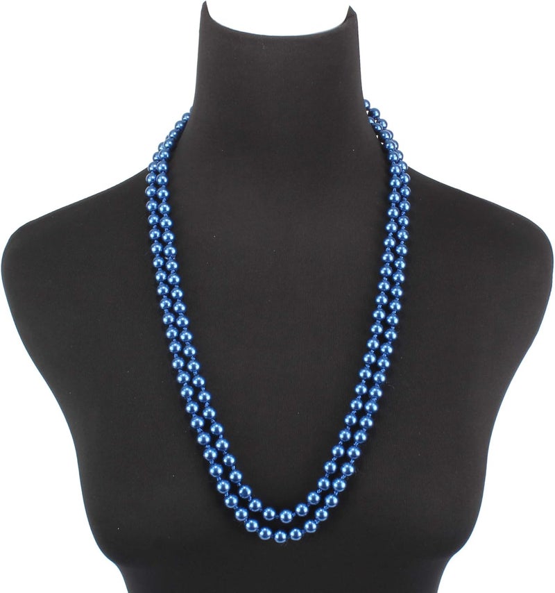 KOSMOS-LI Fashion Faux Pearls Pendants 1920s Beads Cluster Long Pearl Necklace for Costume Party Jewelry 55" - Image 3