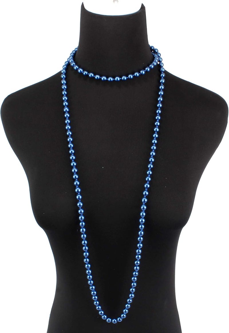 KOSMOS-LI Fashion Faux Pearls Pendants 1920s Beads Cluster Long Pearl Necklace for Costume Party Jewelry 55" - Image 1