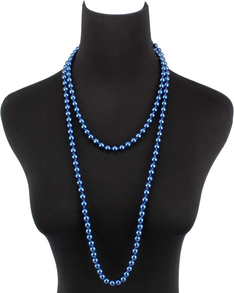KOSMOS-LI Fashion Faux Pearls Pendants 1920s Beads Cluster Long Pearl Necklace for Costume Party Jewelry 55" - Image 2