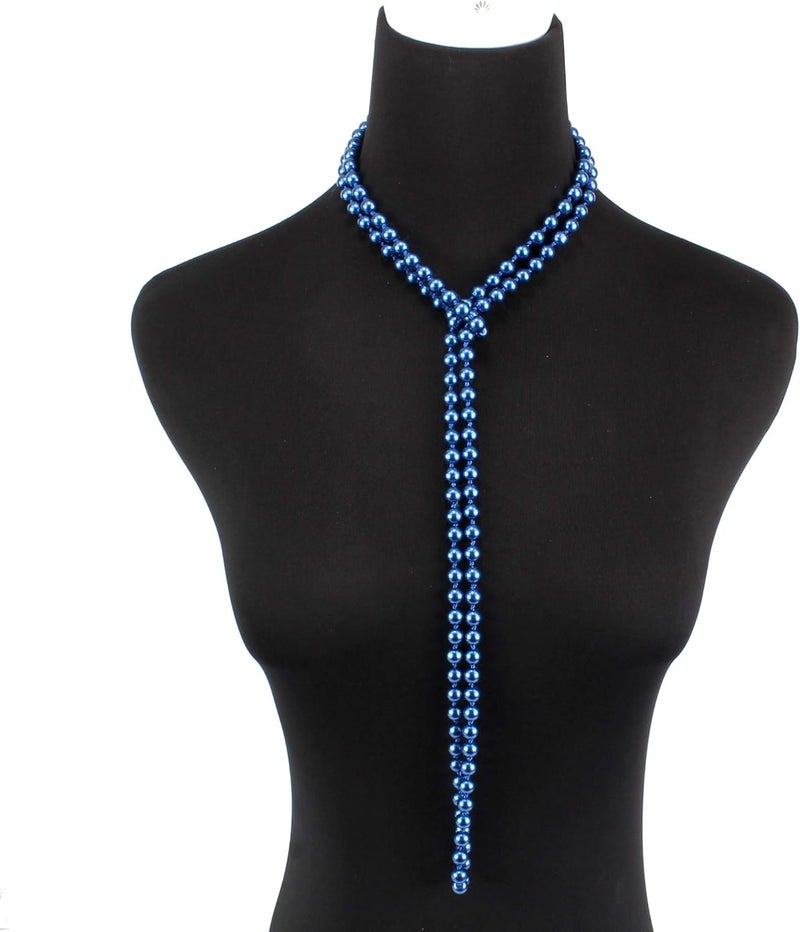 KOSMOS-LI Fashion Faux Pearls Pendants 1920s Beads Cluster Long Pearl Necklace for Costume Party Jewelry 55" - Image 5